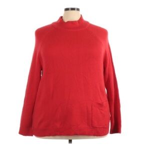 NEW Halogen | Wool Blend Pocket Front Sweater New With Tags NWT Red Soft